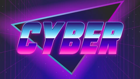 AI,EPS Efeito de texto cyber punk