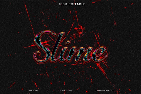 PSD Slime Horror Trash Grunge Font Style Text Effect