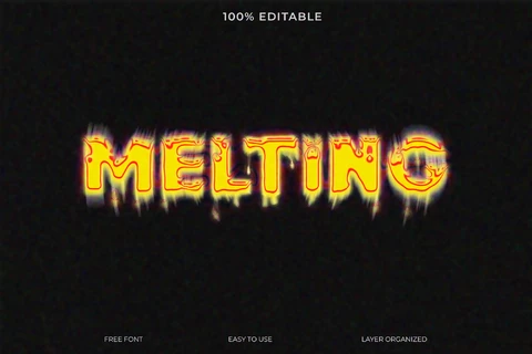 PSD Efeito de texto no estilo da fonte Meltino