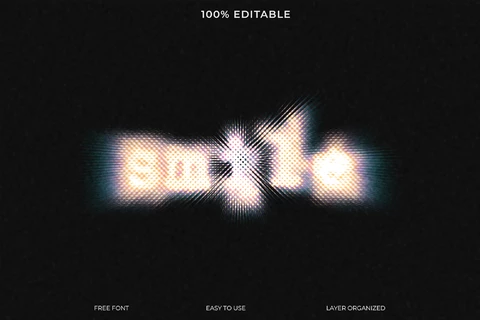 PSD Smile 90s Blurry Fade Font Style Text Effect