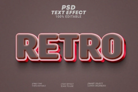 PSD Retro Chocolate Biscuit 3D Text Effect