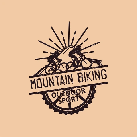 EPS,JPG Vintage Mountain Biking Badge Design