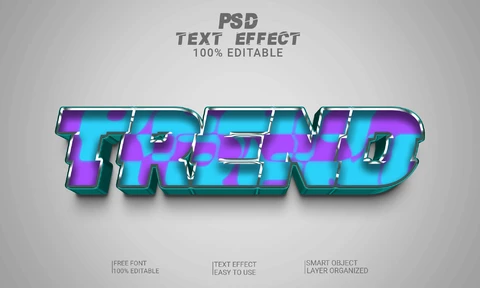 PSD Trend Tron 3D Font Style Effect
