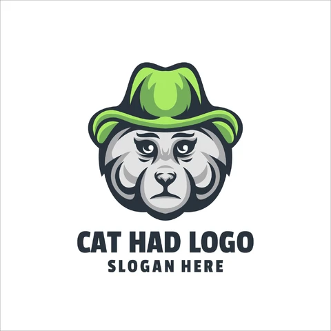 EPS,JPG Modern Mascot Logo Design with Hat