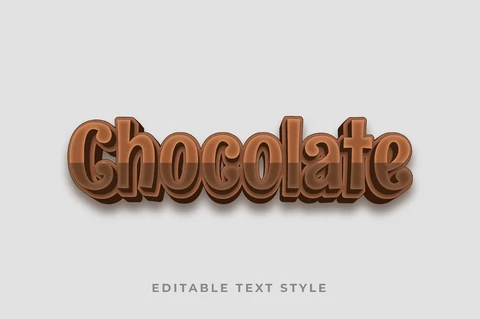 AI,EPS Effetto cioccolato effetto testo