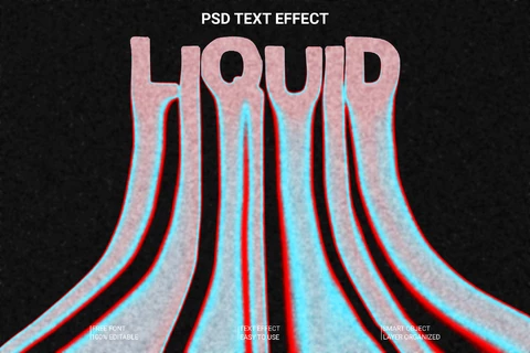 PSD Liquid Text Style Effect