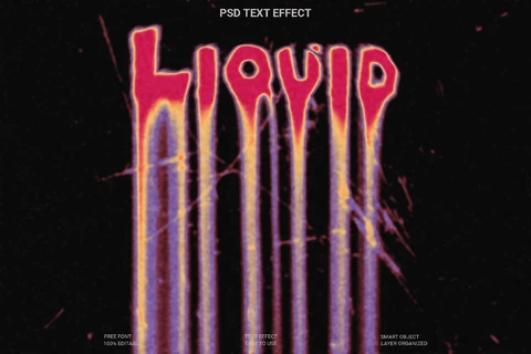 PSD Liquid Text Style Effect