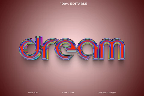 PSD Dream Liquid Metal Font Style Text Effect