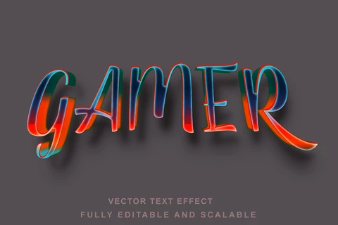 EPS Gamer shadow 3d font style effect