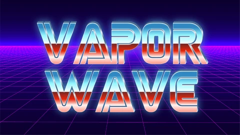 AI,EPS Effet de texte Vaporwave 80s
