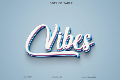 PSD Efecto de texto Vibes