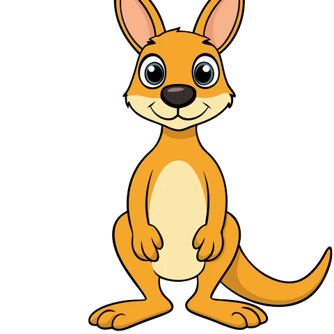 AI,JPG Cartoon Style Kangaroo Character Design