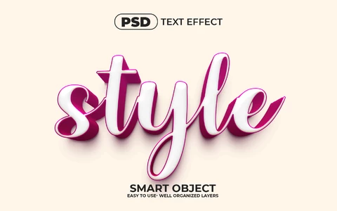 PSD Efecto de texto estilo cristal rosa