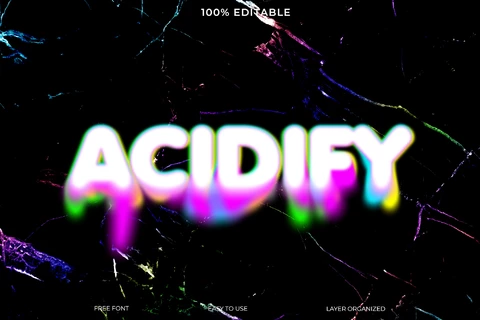 PSD Acidify Destroy Colors Font Style Text Effect