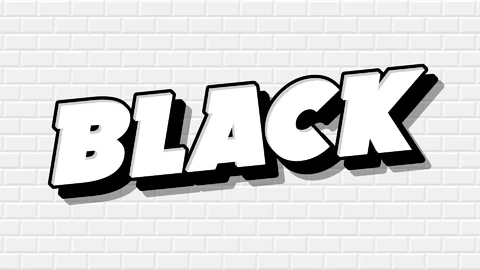 AI,EPS Efeito de texto em preto
