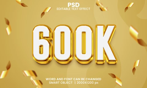 PSD 600k efecto texto fiesta dorado