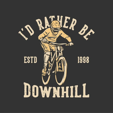EPS,JPG Vintage Downhill Biking T-Shirt Design