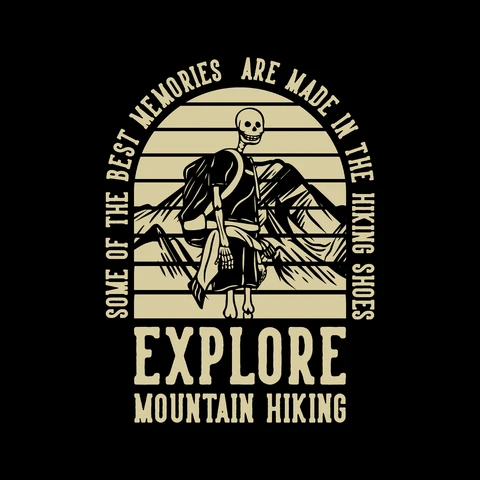 EPS,JPG Vintage Style Mountain Hiking Emblem