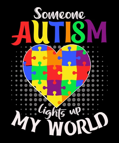 PNG,AI,EPS Someone Autism Lights Up My World
