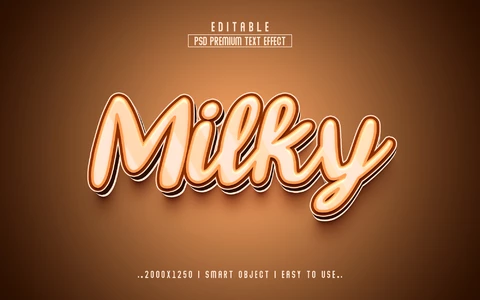 PSD Milky Chocolate Beige Sweet 3D Text Effect
