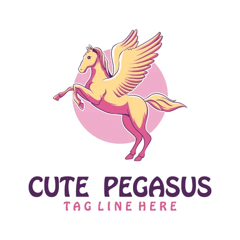 EPS,JPG Illustration ludique d'un mignon pégase