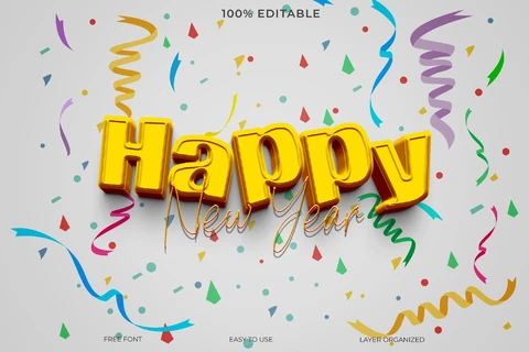 PSD Efeito de estilo de texto feliz