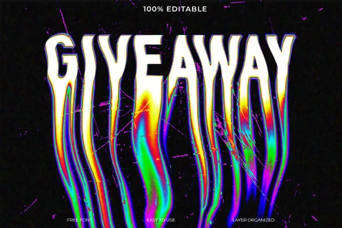 PSD Giveaway style de police effet de texte