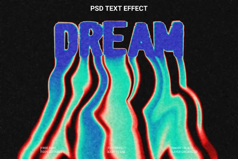 PSD Dream Trippy Dripping Font Style Effect