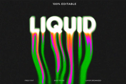 PSD Liquid Font Style Text Effect