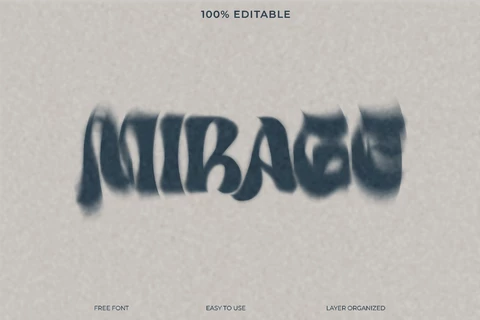 PSD Mirage Motion Blur Vintage Font Style Text Effect