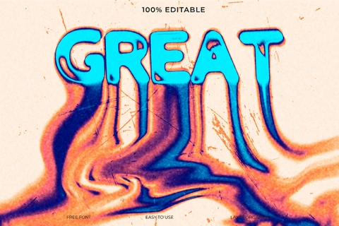PSD Great Thermal Vision Dripping Font Style Text Effect