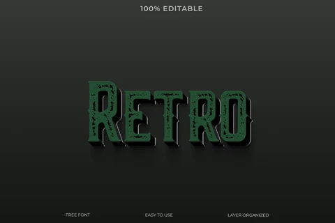 PSD Retro Text Style Effect