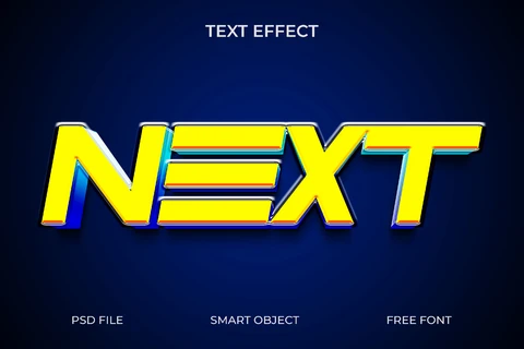 PSD Efecto de texto retro en negrita 3d