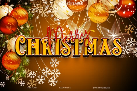 PSD Christmas Text Style Effect