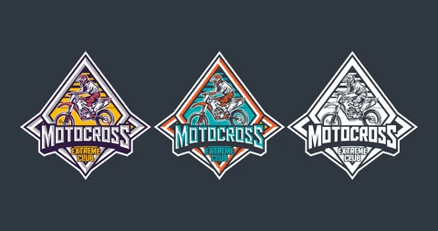 EPS,JPG Design de logotipo de emblema de motocross