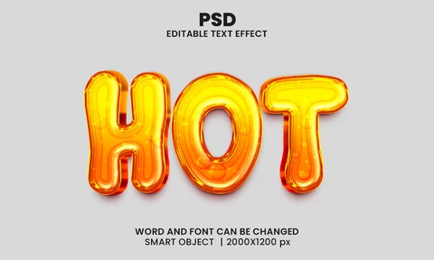 PSD Effet de texte chaud en 3D