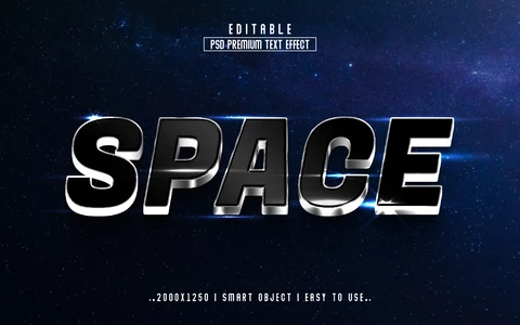 PSD Efecto de texto 3D espacial