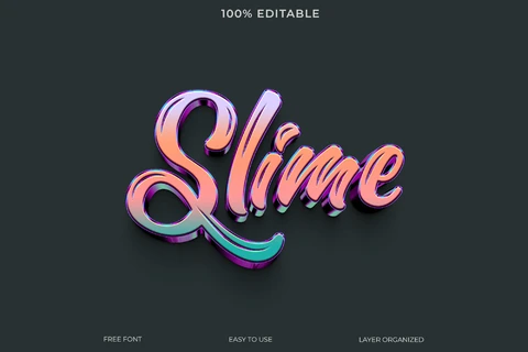 PSD Slime Text Style Effect