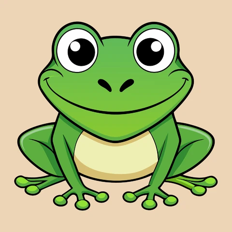 AI,JPG Cartoon Style Frog Illustration