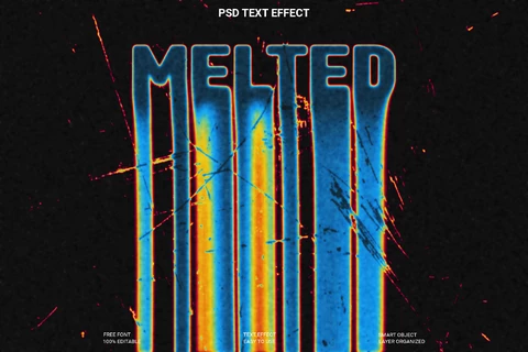 PSD Efeito de estilo de texto derretido