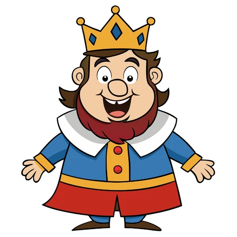 AI,JPG Cartoon King Character Illustration