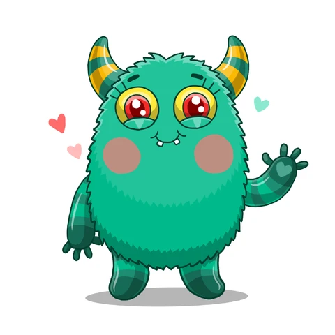 EPS,JPG Cute Cartoon Monster Illustration