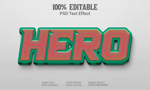 PSD Hero Retro Gaming 3D Text Effect