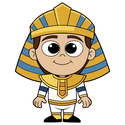 AI,JPG Cartoon Pharaoh Character Illustration