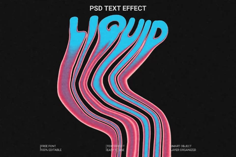 PSD Liquid Text Style Effect
