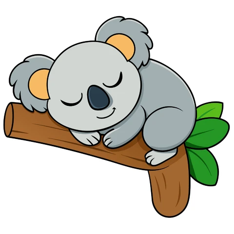 AI,JPG Cute Cartoon Koala Illustration