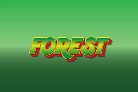 EPS,AI Efeito de texto de floresta 3D verde