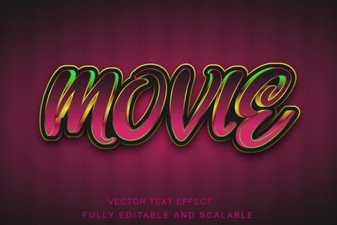 EPS Film Retro-Kino 3d Schriftart-Stil-Effekt