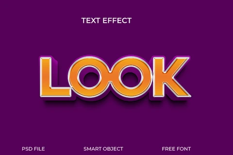 PSD Efecto de texto en negrita 3d con sombra