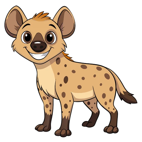 AI,JPG Cartoon Hyena Character Illustration